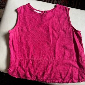 Bryn Walker Fuchsia Linen Blouse